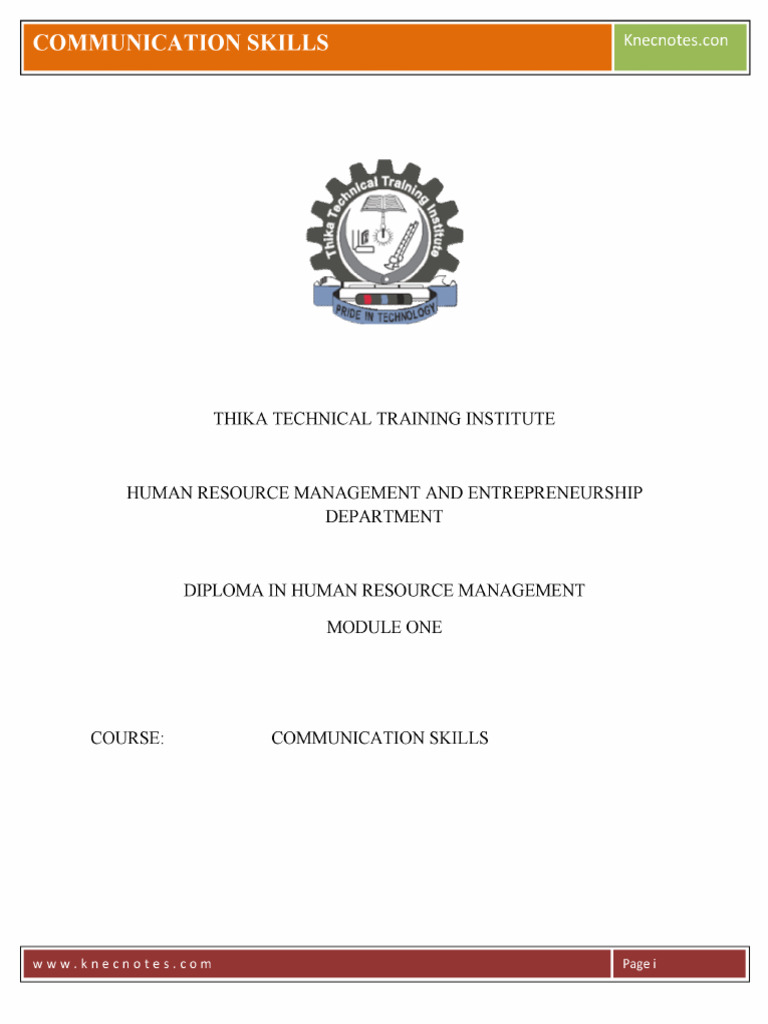 Communication Skills KNEC Notes | PDF
