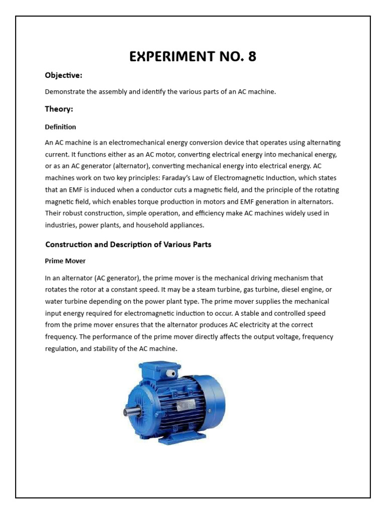 Emf 8 Lab | PDF | Electric Motor | Electrical Engineering