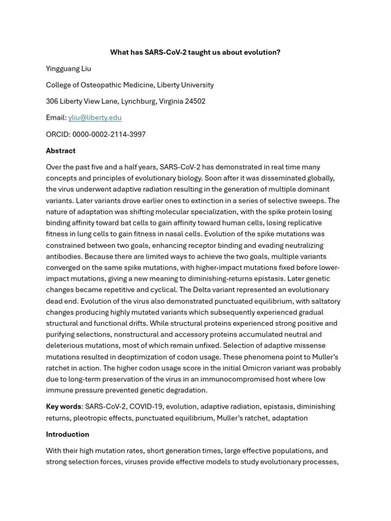 Evolution of SARS-CoV-2 PDF | PDF | Mutation | Genetic Code