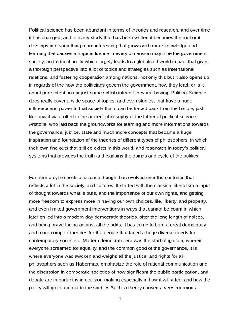 Political Science Essay | PDF | Jean François Lyotard | Postmodernism