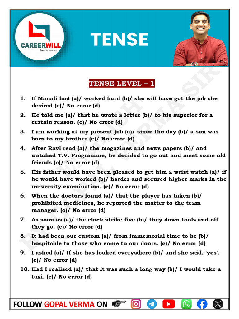 Tense Practice Set 616377 Crwill | PDF