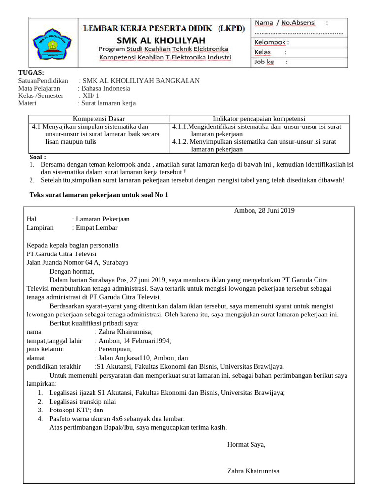 LKPD SLK | PDF
