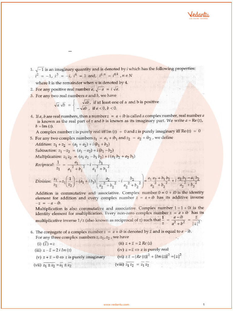 CBSE Class 11 Maths Chapter 5 - Complex Numbers and Quadratic Equations ...