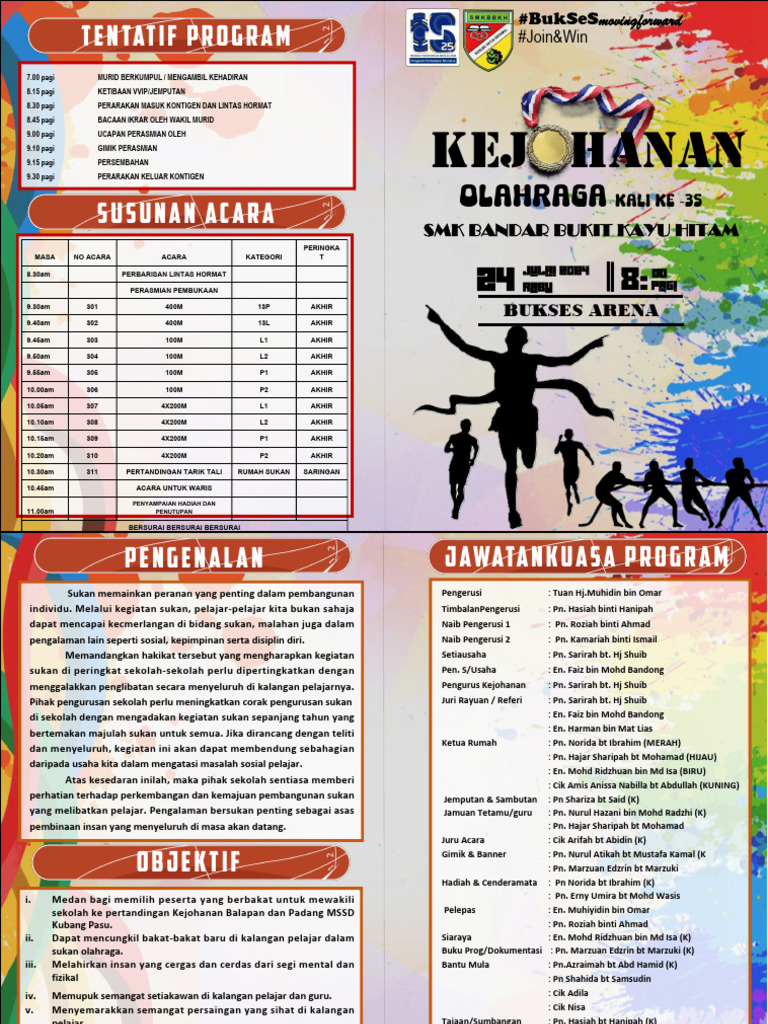 Buku Program Kejohanan Olahraga 2024 | PDF
