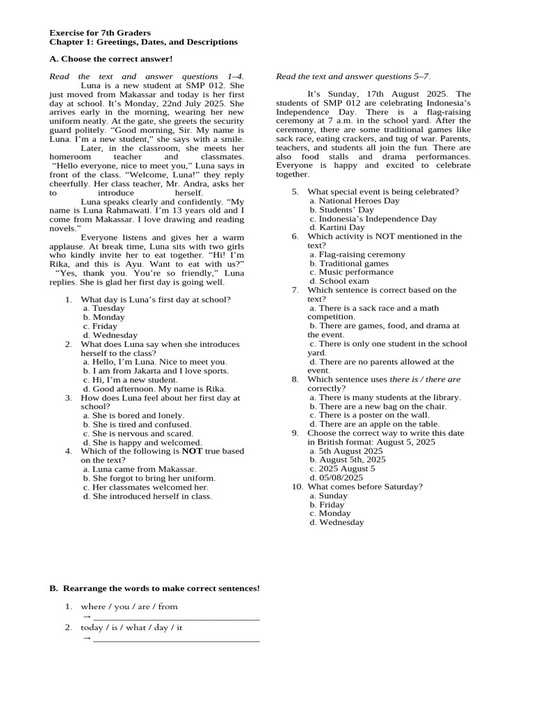 Chapter 1 7th Worksheet | PDF | Chess Theory