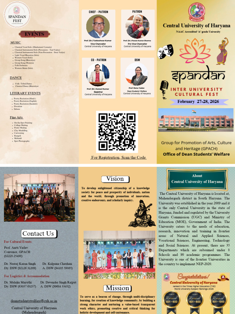 Spandan 2026-2027 Cental University of Haryana, Haryana - Ganesh ...