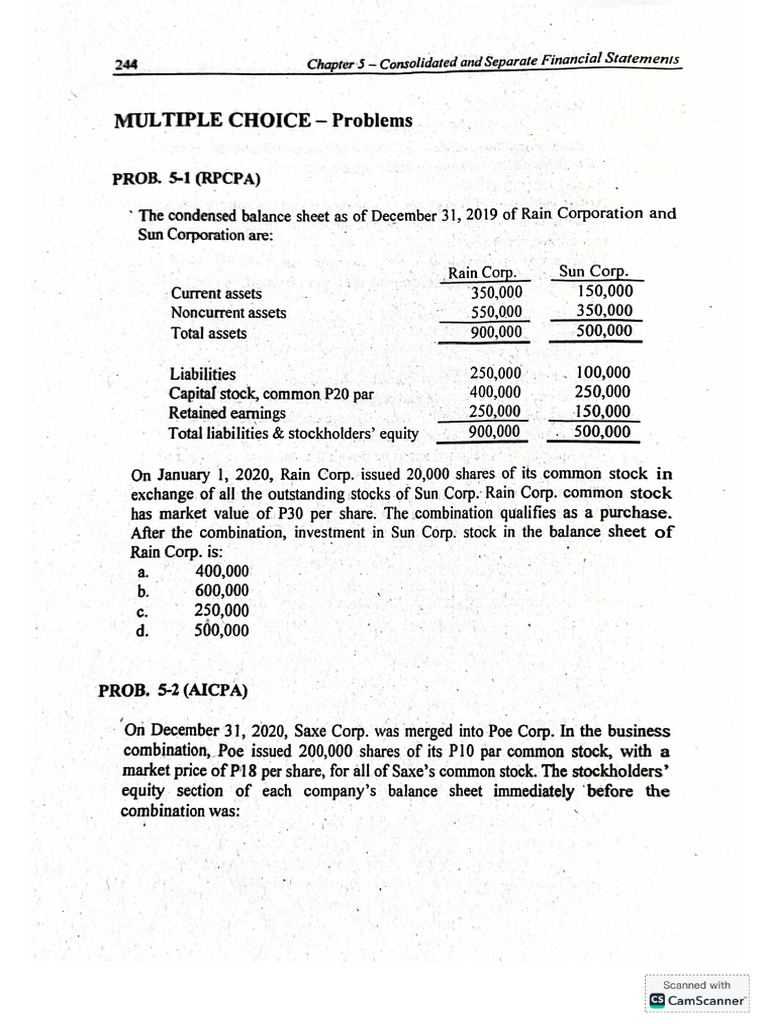 Punzalan Consolidated FS (Problems) | PDF