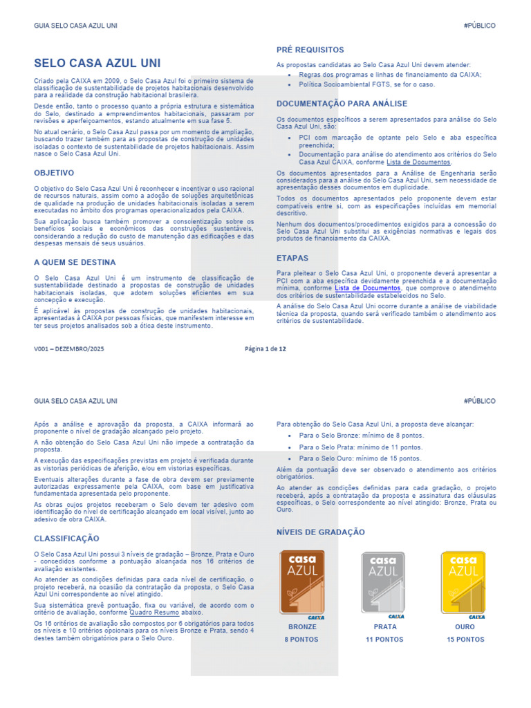 Guia Selo Casa Azul CAIXA Unidade Isolada | PDF | Desperdício ...