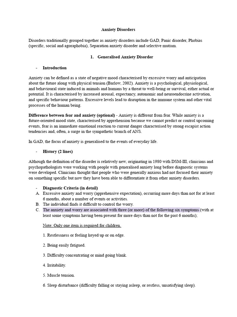 Unit 2 Notes | PDF | Obsessive–Compulsive Disorder | Agoraphobia