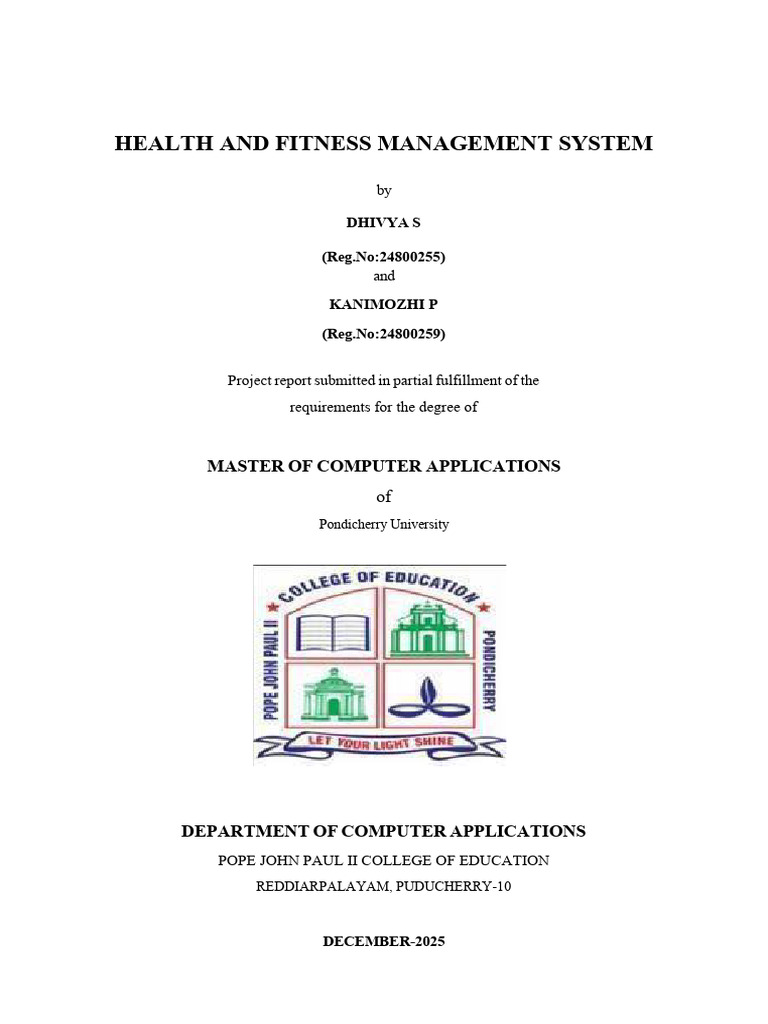 Health and Fitness Managment System Project 3 | PDF | Databases | World ...