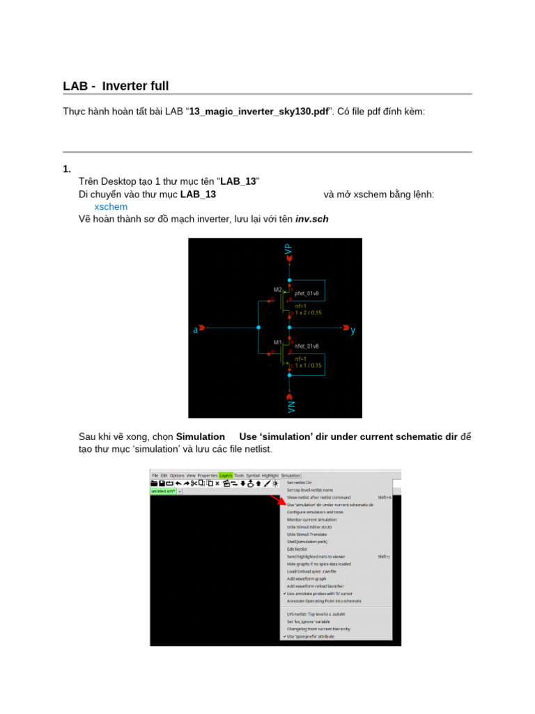 LAB Full Inverter - PDK Sky130A | PDF