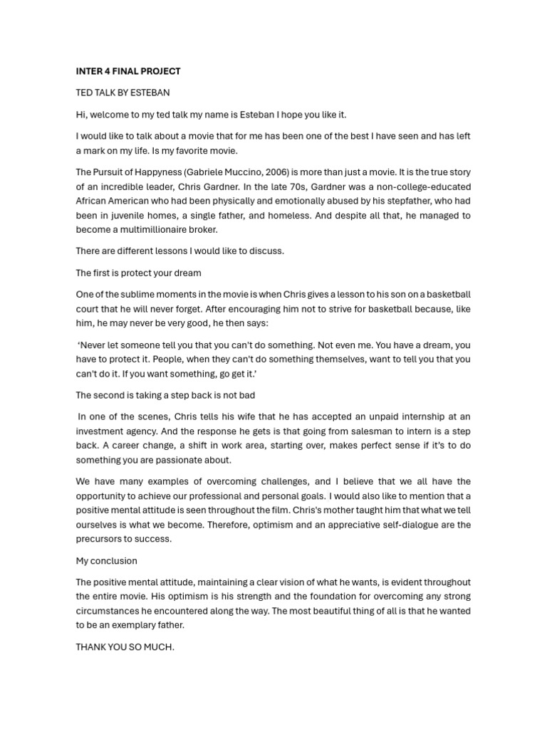 Ted Talk by Esteban | PDF