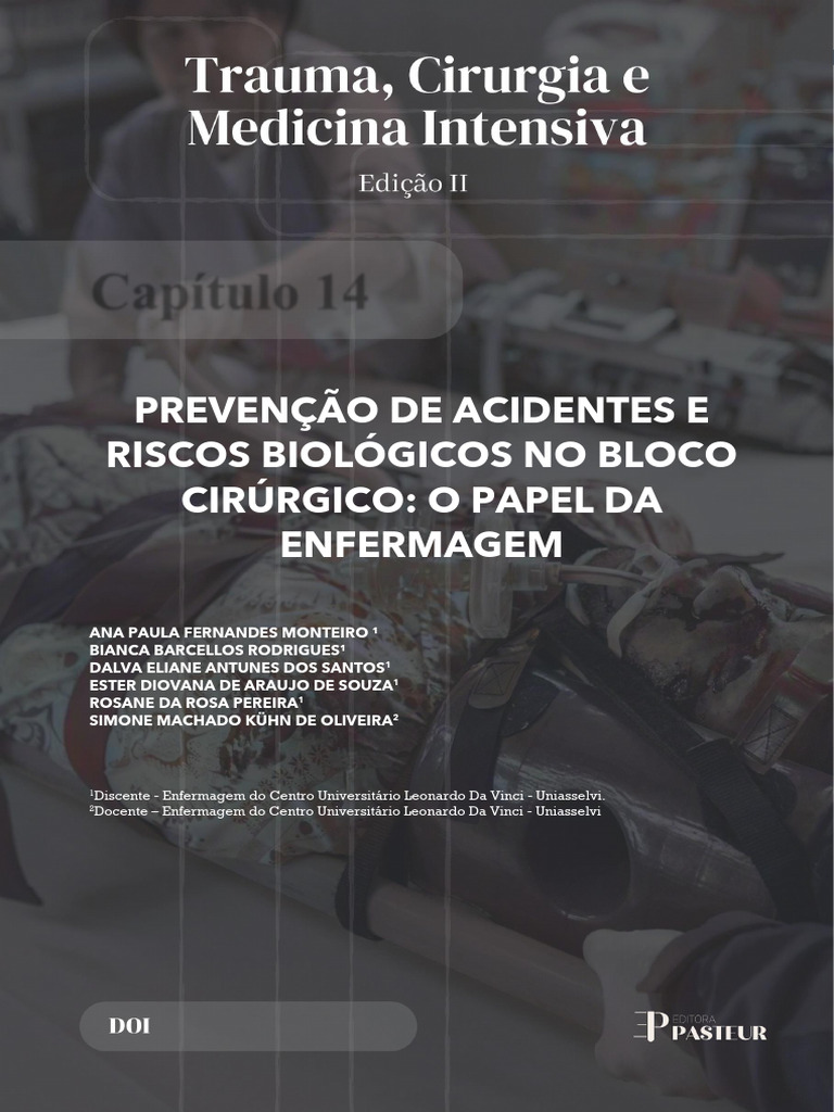 Prevenção de Acidentes e Riscos Biológicos No Bloco Cirúrgico - o Papel ...