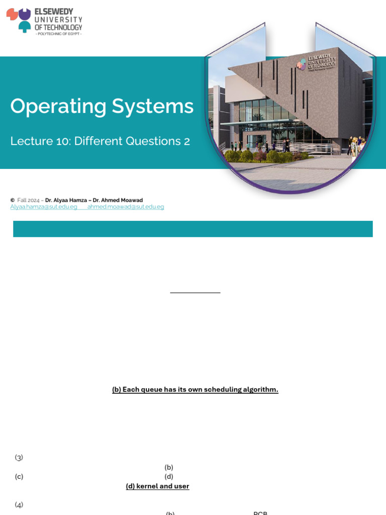 Different Questions OS SUT | PDF | Scheduling (Computing) | Computer ...