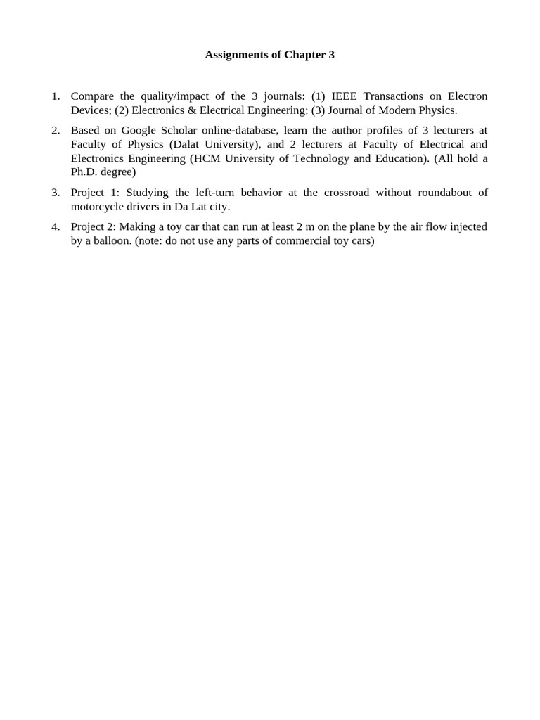 Chapter 3 - Assignments | PDF