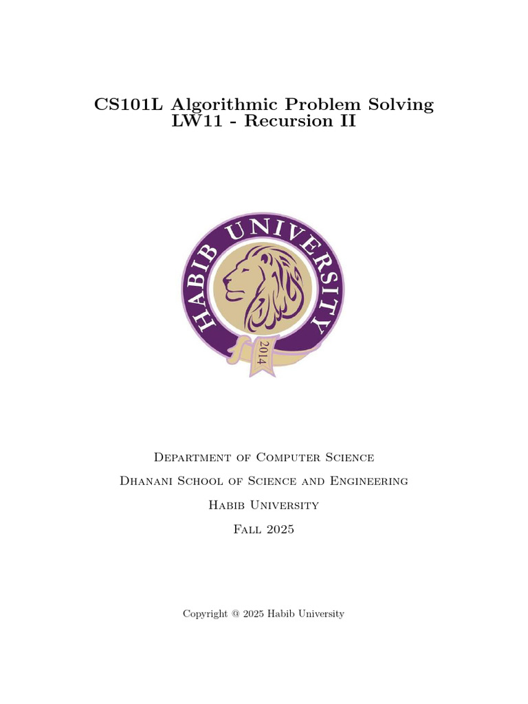CS101 LW11 Fall25 | PDF | Parameter (Computer Programming) | Computer ...
