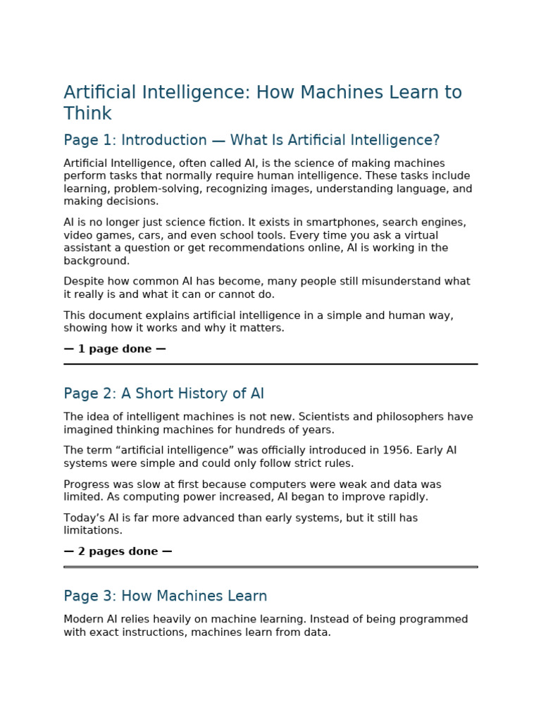 Artificial Intelligence - How Machines Learn To Think | PDF ...