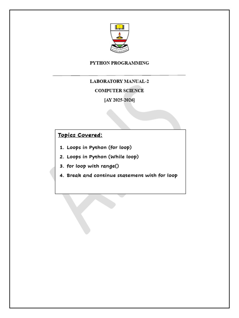 Answerkey GR 8 Python Programming Lab Manual | PDF | Control Flow ...