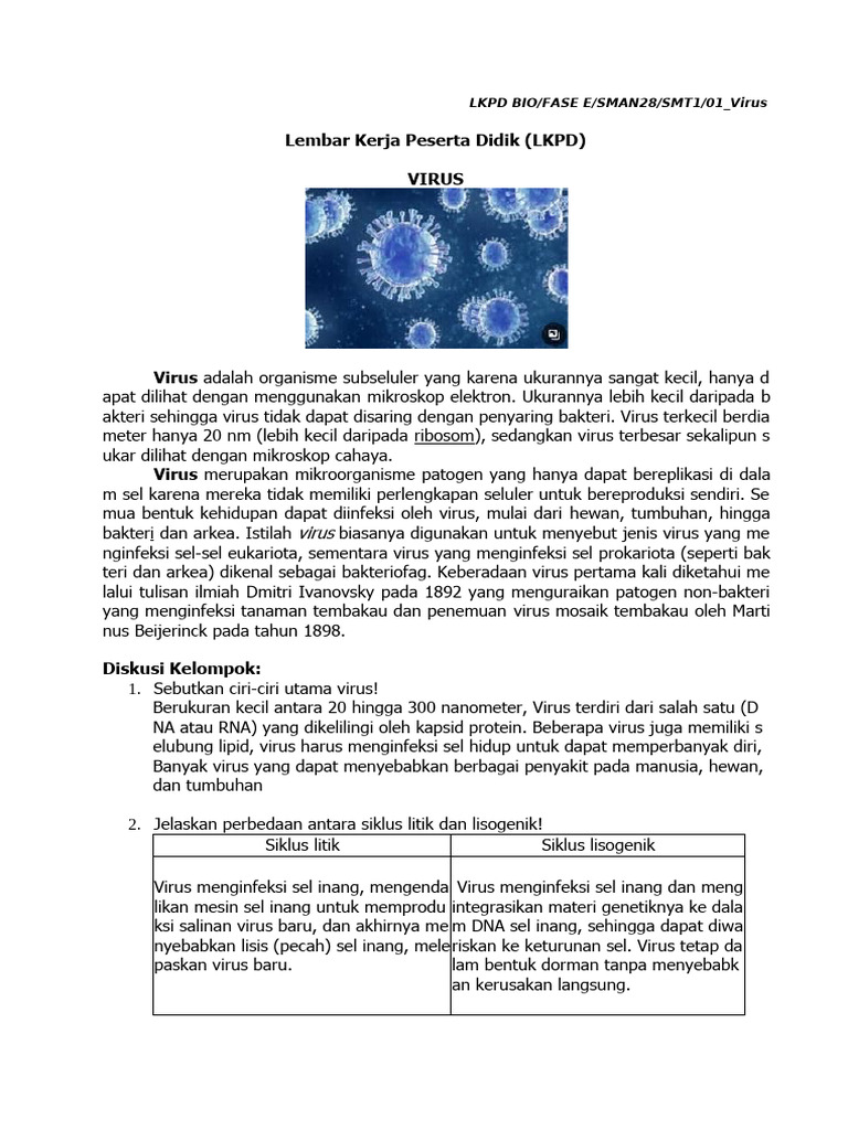 Harya Rashif (Haryarashif) - LKPD - 01 - Virus | PDF