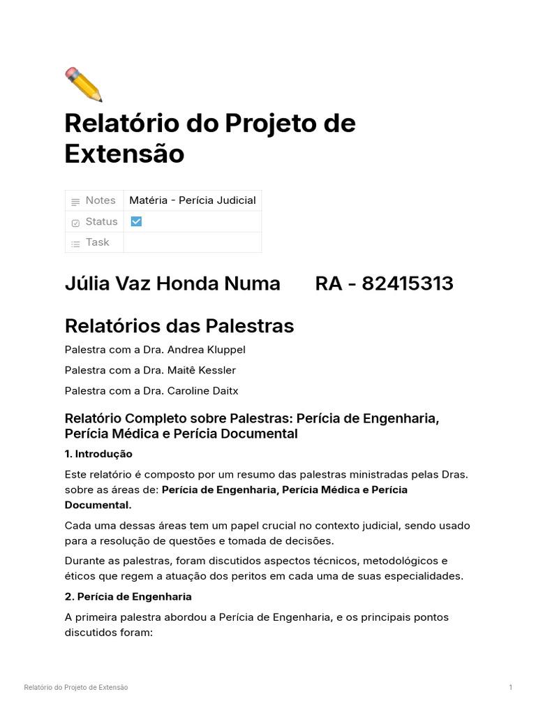Relatrio Do Projeto de Extenso | PDF | Engenharia