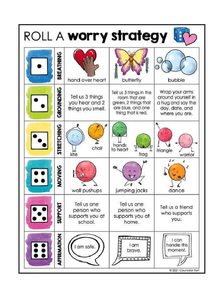 Roll A Coping Strategy KIDS | PDF