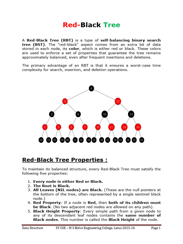 Red Black Tree | PDF | Algorithms And Data Structures | Computer ...