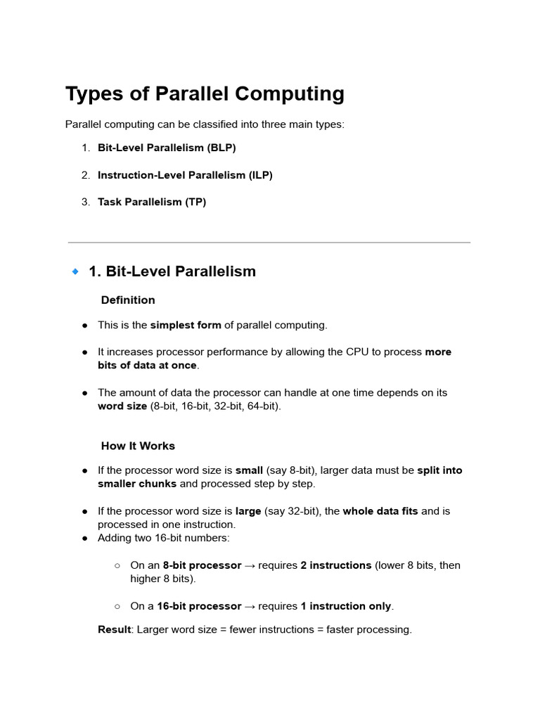 Types of Parallel Computing | PDF | Central Processing Unit | Parallel ...
