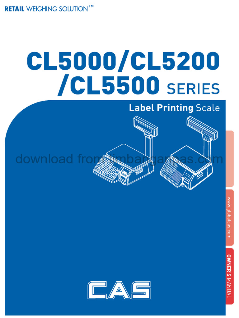 Manualk CAS CL5000 CL5200 CL5500 Ingles | PDF | Barcode | Menu (Computing)