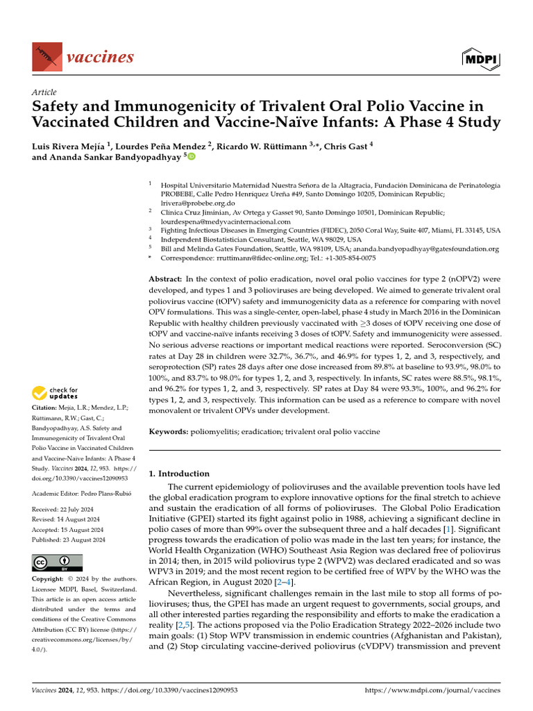 vaccines-12-00953 | PDF | Vaccines | Public Health
