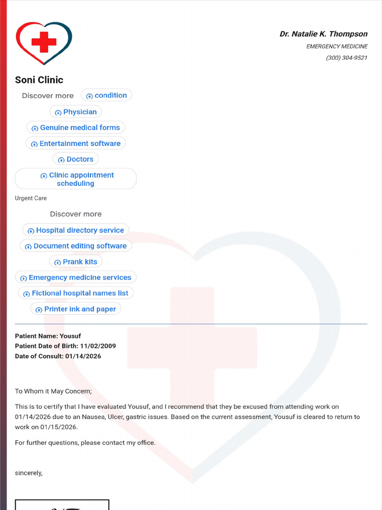 Doctor Note With Signature | PDF