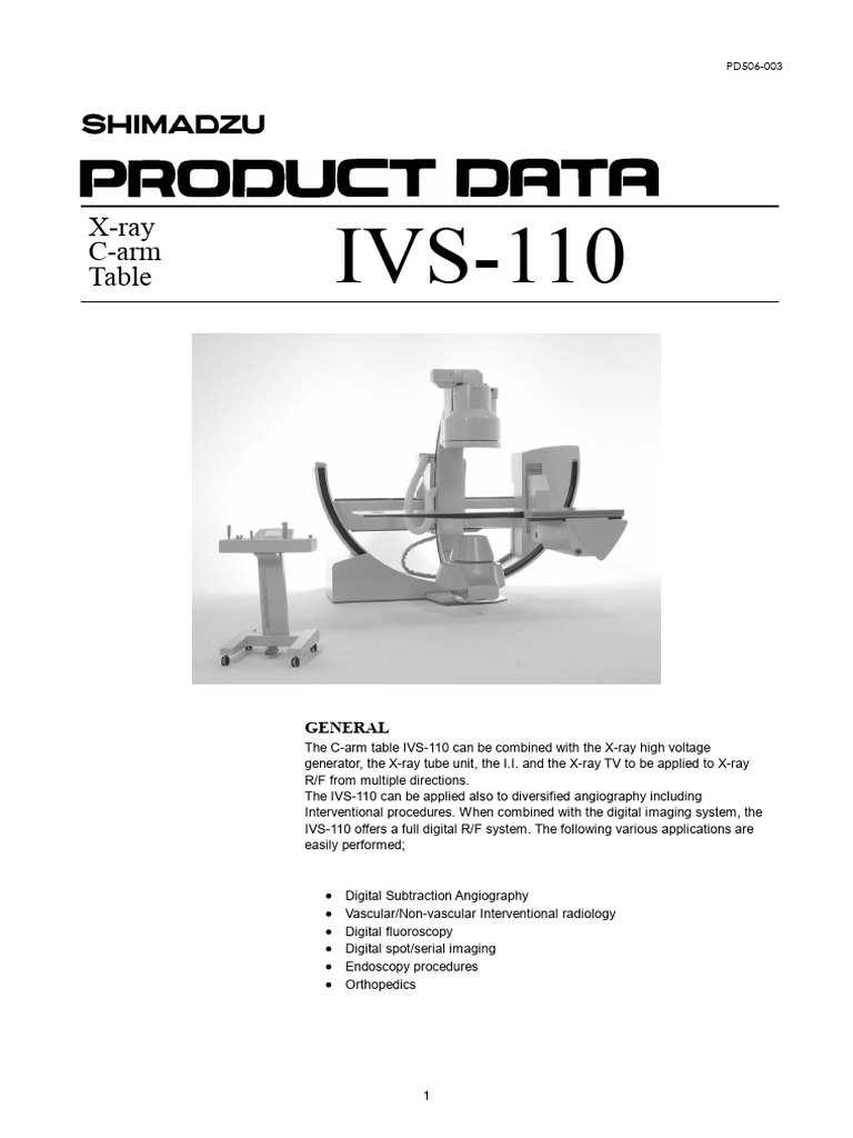 PD506-003_IVS-110 | PDF | Radiography | X Ray