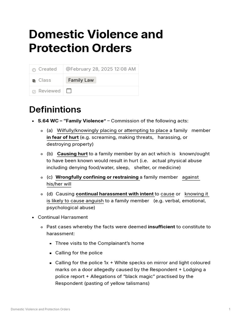 Domestic Violence and Protection Orders | PDF | Burden Of Proof (Law ...