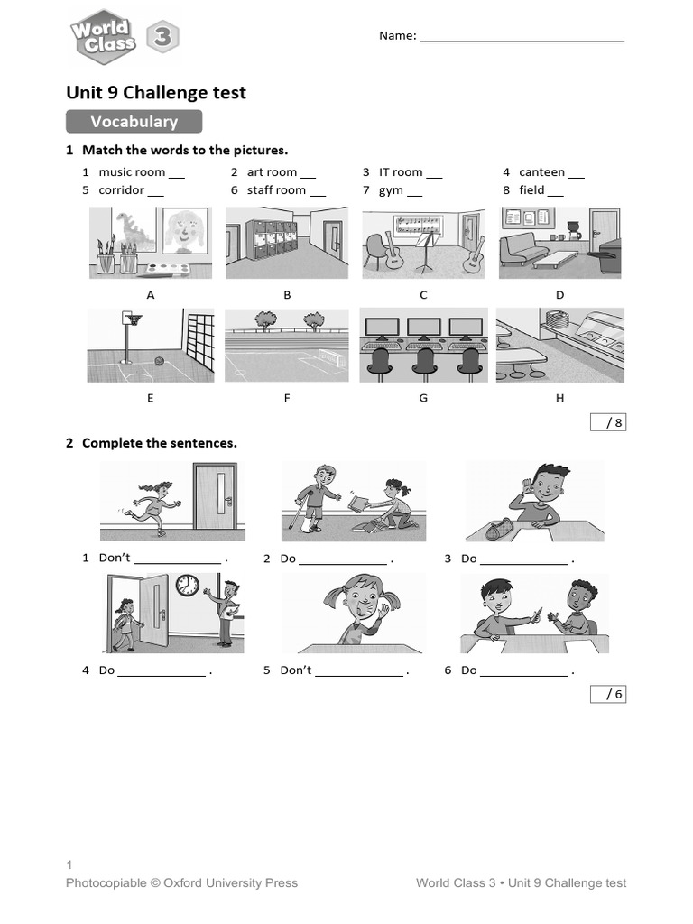 World Class - Challenge Tests - Level 3 - Unit Test 9 | PDF | Linguistics