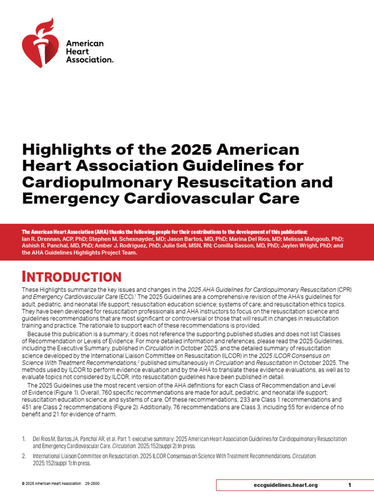 2025 Guidelines for Cardiopulmonary Resuscitation and Emergency ...