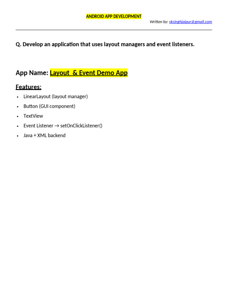 2-Application That Uses Layout Manager Listener | PDF | Android ...