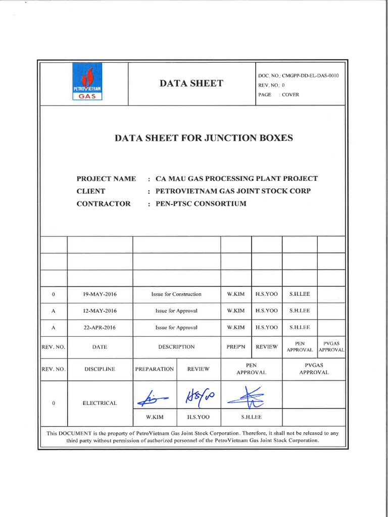 CMGPP DD EL DAS 0010 - Data Sheet For Junction Boxes - Rev.0 | PDF ...