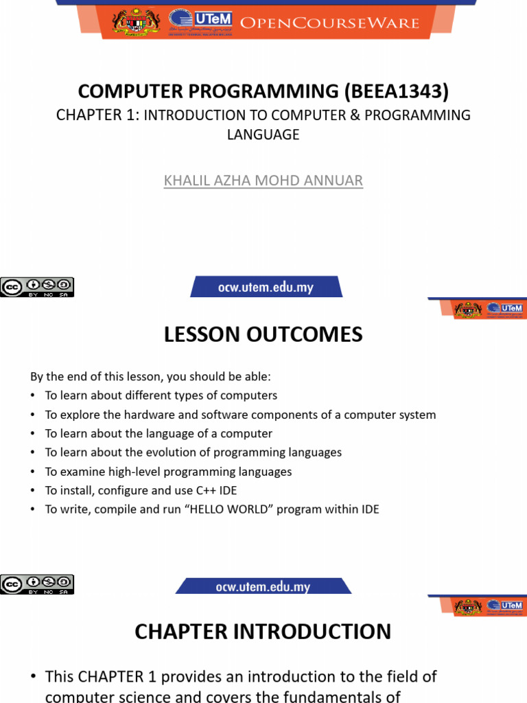 Beea 1343 Chapter 1 - Intro_ka | PDF | Computer Data Storage | Source Code