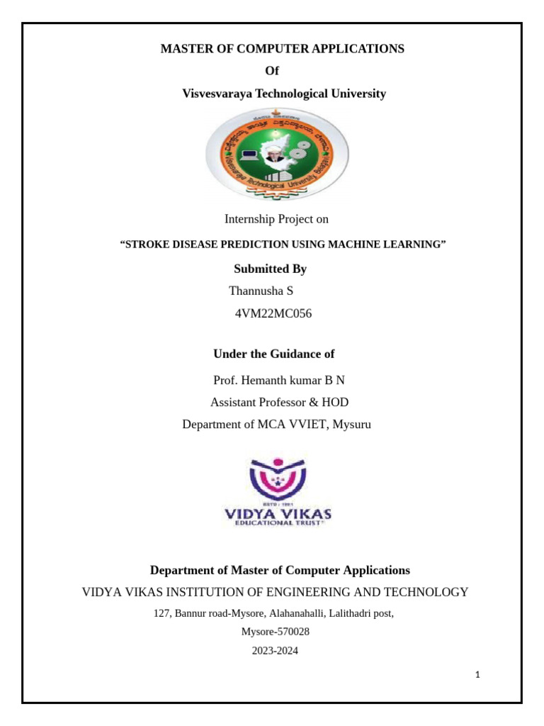 Internship Report | PDF | Databases | Statistical Classification