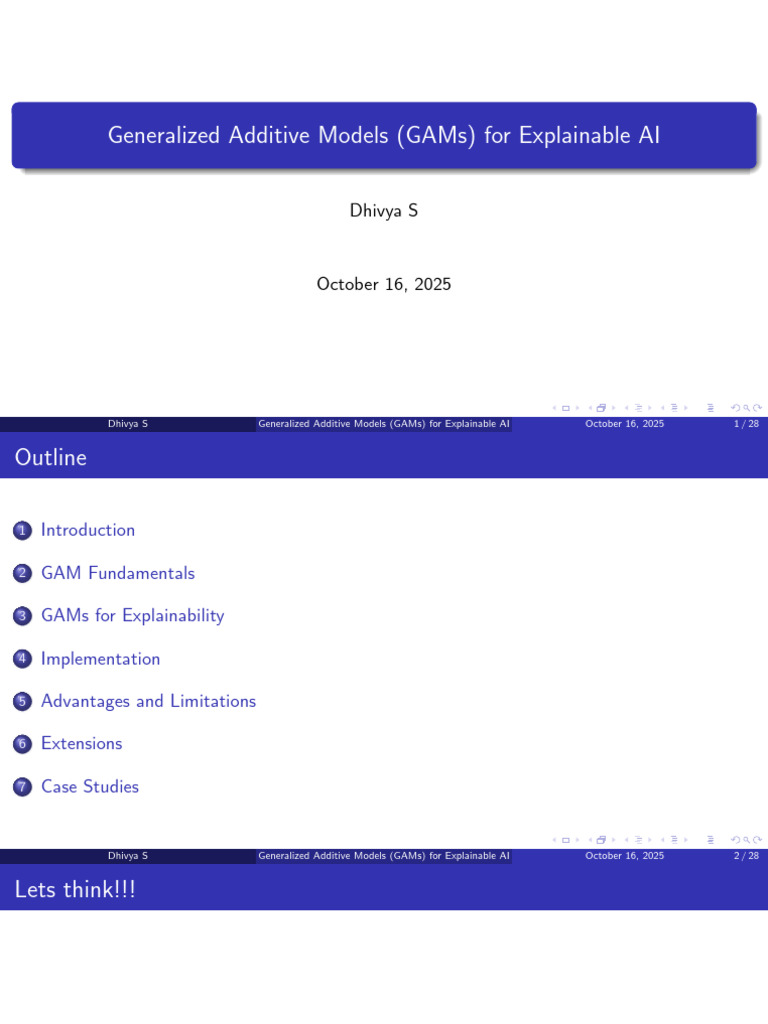 Generalized Additive Models (GAMs) For Explainable AI | PDF | Spline ...