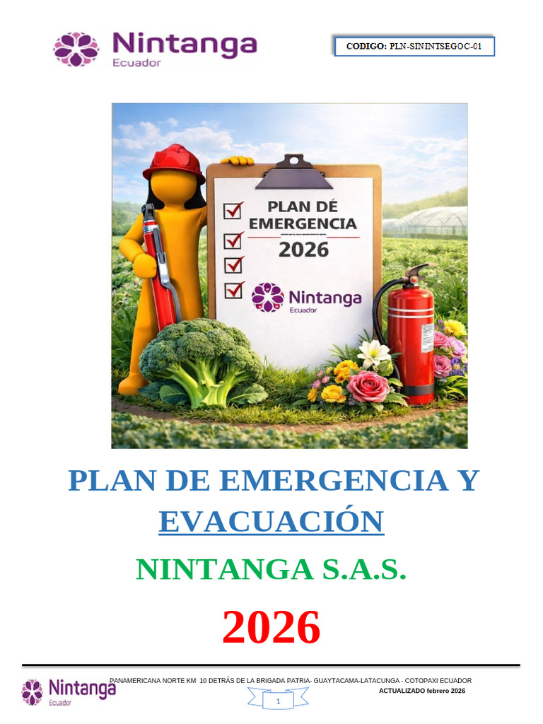 Plan de Emergencia y Evacuación 2026 | PDF | Business | Riesgo
