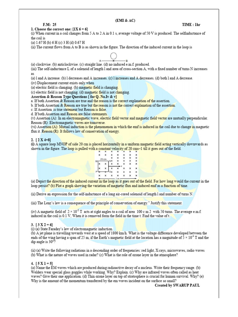 1 | PDF | Electromagnetic Induction | Inductance