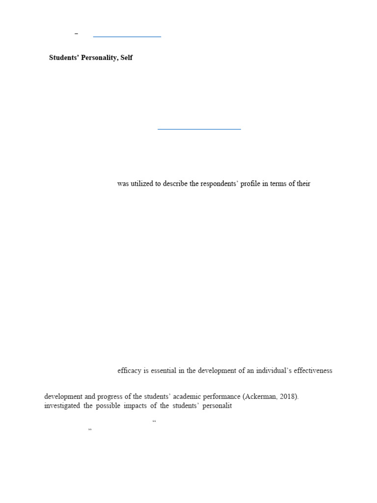 Students' Personality, Self-Efficacy, and Its Impact On The Academic ...