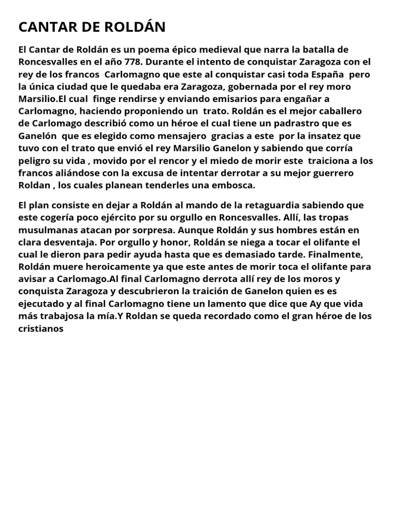 Cantar de Roldán | PDF
