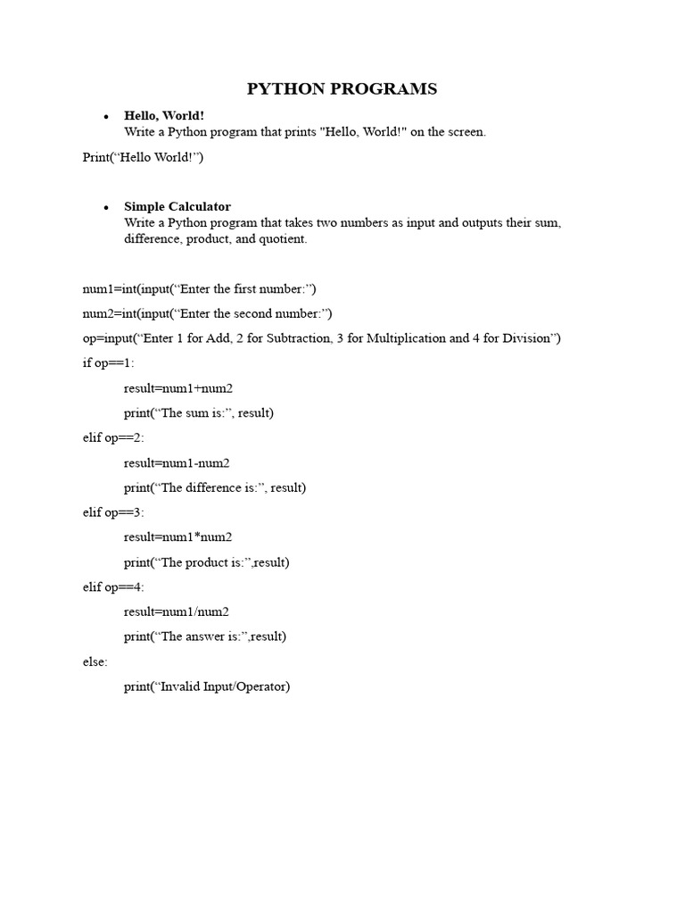 1739157616690_PYTHON_PROGRAMS | PDF | Multiplication | Elementary ...