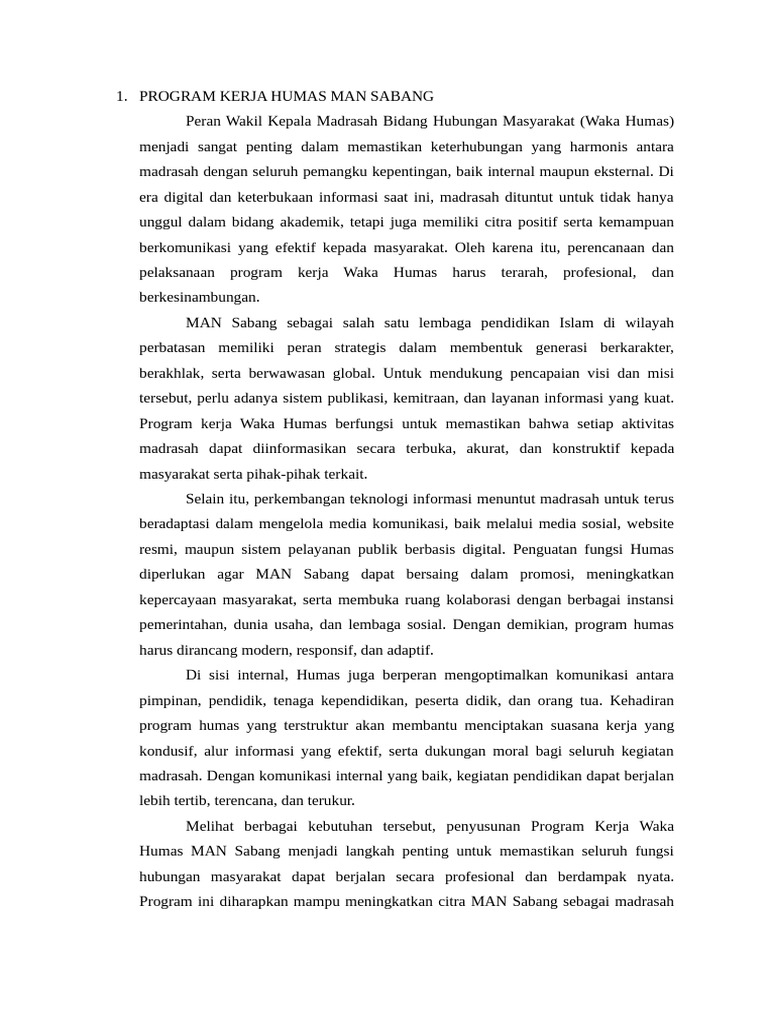 Dbs Proker Humas Dan Sop | PDF