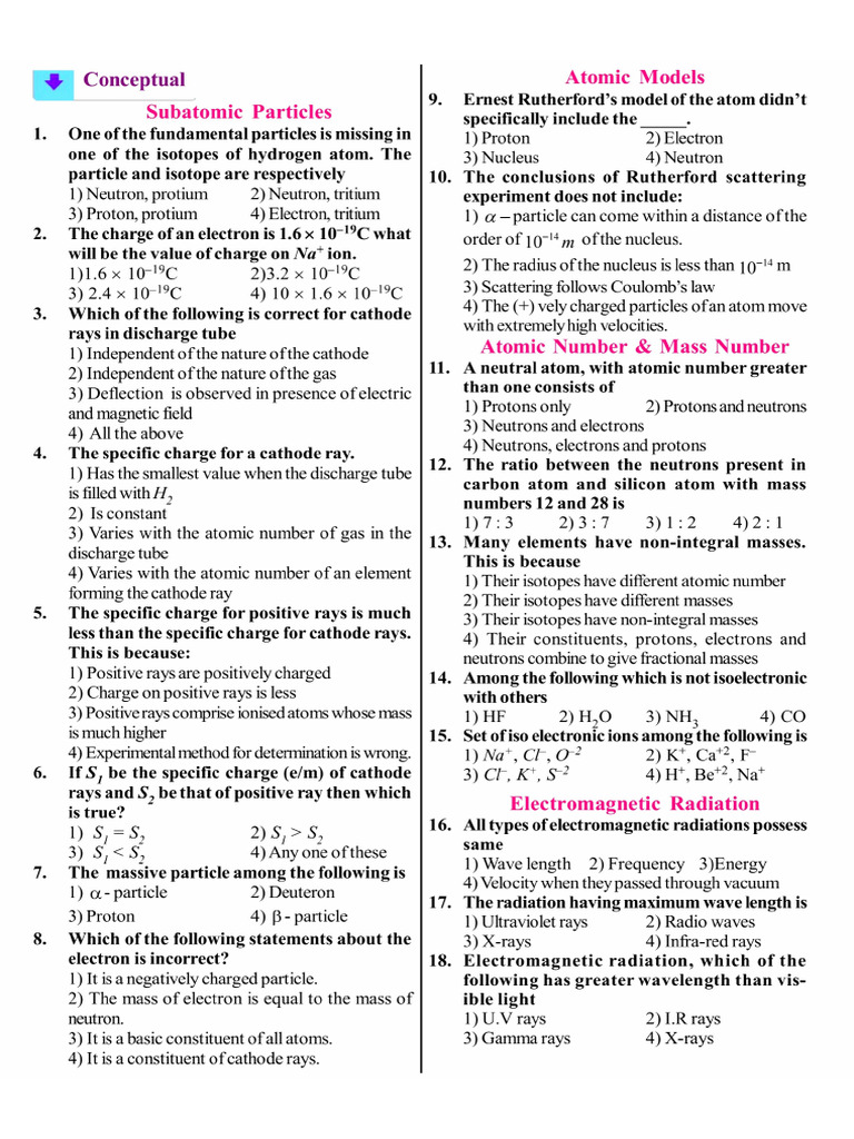 Atomic Structure Test 1 | PDF