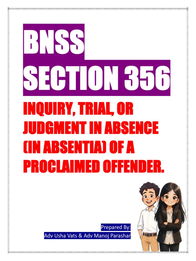 BNSS Section 356 - Trial For PO | PDF | Judgment (Law) | Arrest Warrant