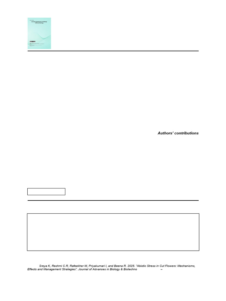 Jabb Sreya | PDF | Reactive Oxygen Species | Photosynthesis