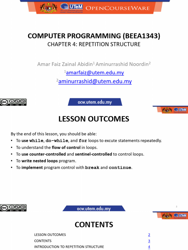 Beea 1343 Chapter 4 - Repetitions | PDF | Integer (Computer Science ...