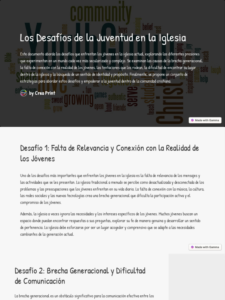 Los Desafios de La Juventud en La Iglesia | PDF | Fe | Liderazgo